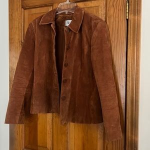Suede blazer rust colored